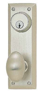 Egg Knob with Quincy Backplate, Complete Doorknob Set