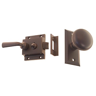 Solid Brass Traditional Surface Mount Storm Door Latch Set - Oil Rubbed Bronze