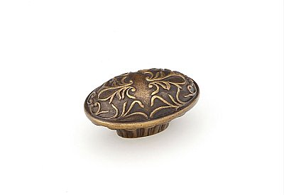 Cantata Oval Knob 5/8" on Center Dark Italian Antique