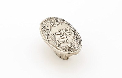 Cantata Oval Knob 5/8" on Center White Brass