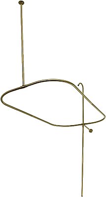 Solid Brass Shower Enclosure - Rectangular with Riser - Antique Brass