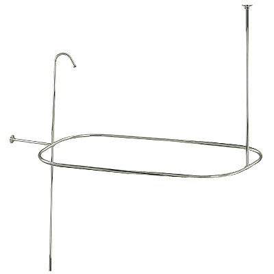 Solid Brass Shower Enclosure - Rectangular with Riser - Polished Nickel