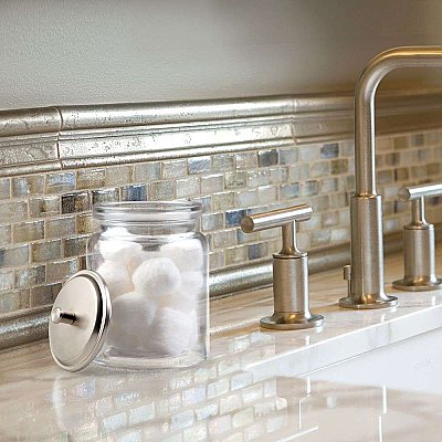 Westport Canister - Clear Glass and Brushed Nickel