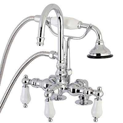 Aqua Vintage AE16T1 Vintage Clawfoot Tub Faucet with Hand Shower, Polished Chrome