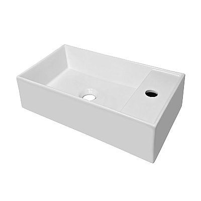 Britannia Rectangular Wall Mount Basin with Overflow and Right Single Hole Drill