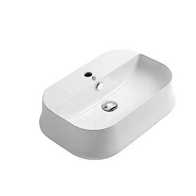 Britannia Rectangular Above Mount Basin with Single Faucet Hole Drill