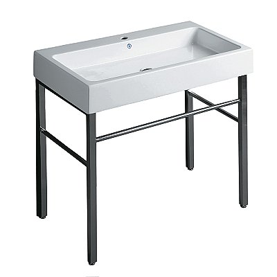 Britannia Large Rectangular Sink Console with Front Towel Bar and Single Faucet Hole Drill