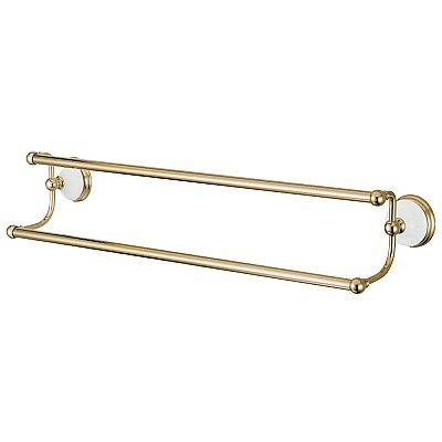 Victorian Double Towel Bar 24" - Polished Brass