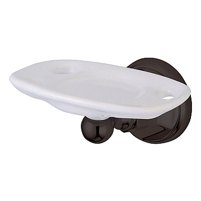 Metropolitan Collection Porcelain and Metal Wall Mounted Toothbrush & Tumbler Holder - Oil Rubbed Bronze