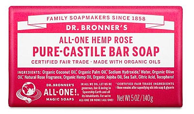 Dr. Bronner's Hemp & Rose Pure Castile Bar Soap