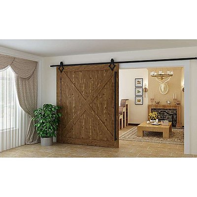 Standard Barn Door Hanger Only - Diamond Style - Black Finish