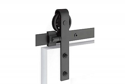Complete Barn Door Track Set With Classic Face Mount Hanger - Multiple Track Lengths