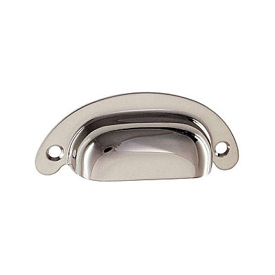 Small Drawer or Bin Pull - Polished Nickel - 2-1/2" on Center