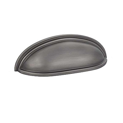 Traditional Cup or Bin Pull, 4" on center, Pewter