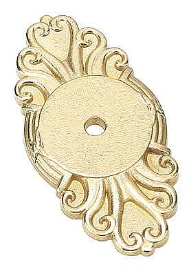 Ribbon and Reed Cabinet Knob or Pull Backplate - Polished Brass