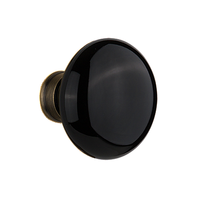 Black Porcelain Door Knob Pair