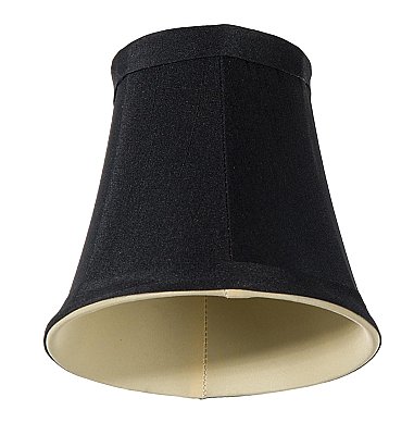 Petite Bell Chandelier Clip-On Lamp Shade - Silky Black with Gold