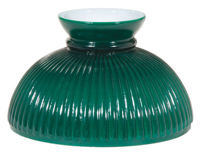 10" Opal Glass Ribbed Green Student Shade - 6-1/8" High