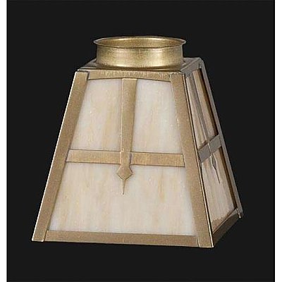 Mission Style Stained Glass Shade -Caramel and Cream