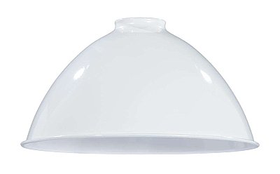 10" Metal Industrial Dome Lamp Shade - White Enamel Finish -2-1/4" Fitter Size