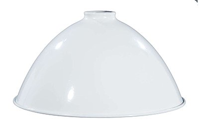 12" Metal Industrial Dome Lamp Shade - White Enamel Finish -2-1/4" Fitter Size