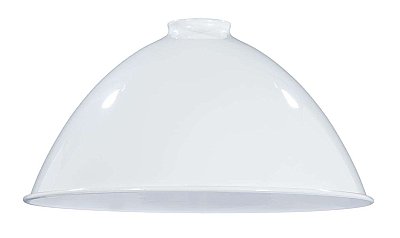 12" Metal Industrial Dome Lamp Shade - White Enamel Finish -2-1/4" Fitter Size
