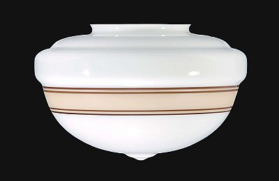 Schoolhouse Shade with Tan Band -12" diameter