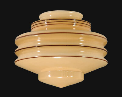 Nu-Gold Art Deco Glass Shade - 4" Fitter