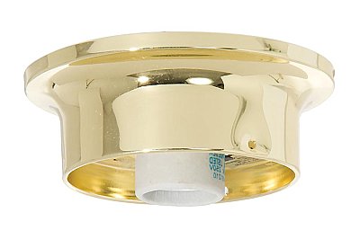 Brass-Plated Flush Mount Collar Light Fixture, 3-1/4" Fitter