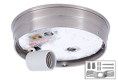 Satin Nickel Flush Mount Collar Light Fixture, 6" Fitter