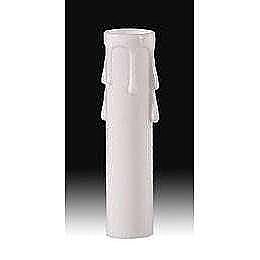 White Plastic Candle Cover with Drips - Candelabra - 4" High