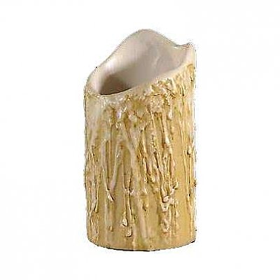 Antique Gold Resin Candle Cover - 6" High