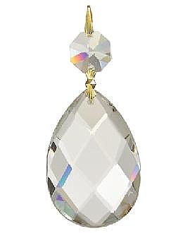 BrilliantCut Chandelier Swedish Almond Pendalogue Prism  - 1.5"