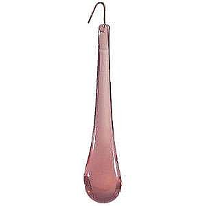 Pink Glass Teardrop Pendalogue, 3"