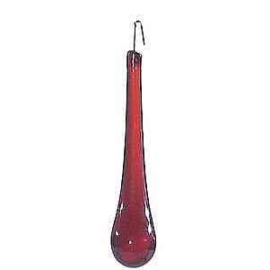 Ruby Glass Teardrop Pendalogue, 3"