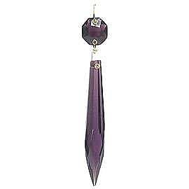 Amethyst Glass Cut U-Drop Prism, 3"