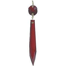 Ruby Glass Cut U-Drop Prism, 3"