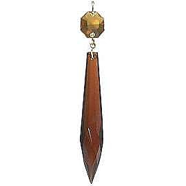 Amber Glass Cut U-Drop Prism, 3"