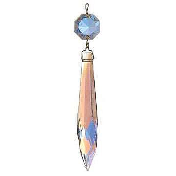 Aurora Borealis Glass Cut U-Drop Prism, 3"