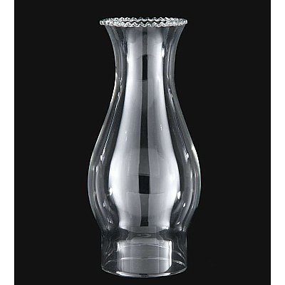 Chimney or Hurricane Lamp Shade -Crimped Top -8-1/2"