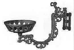 Cast Iron Early American Reflector Oil Lamp Wall Bracket