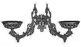Cast Iron Early American Double Oil Lamp Wall Bracket