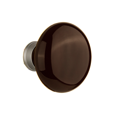 Brown Porcelain Door Knob Pair