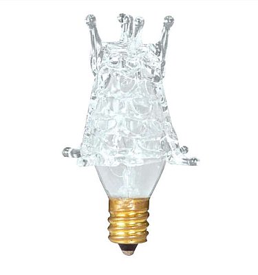 Incandescent Light Bulb: White Starburst Decorative Light Bulb, Candelabra Base, 7 Watt