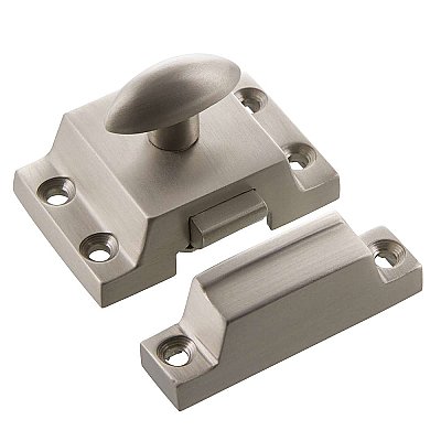 Solid Brass Surface Mount Cabinet Latch, Satin Nickel