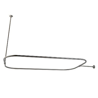 Clawfoot Bathtub Shower Enclosure Curtain Ring and Supports - Satin Nickel