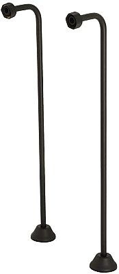 22" Single Offset Water Supply Line Set for Clawfoot Bathtubs - Matte Black