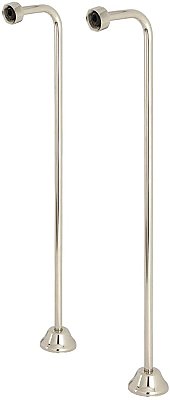22" Single Offset Water Supply Line Set for Clawfoot Bathtubs - Polished Nickel