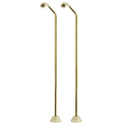 25" Double Offset Water Supply Line Set for Clawfoot Bathtubs - Polished Brass