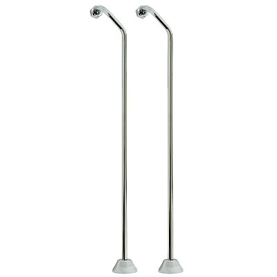 25" Double Offset Water Supply Line Set for Clawfoot Bathtubs - Satin Nickel